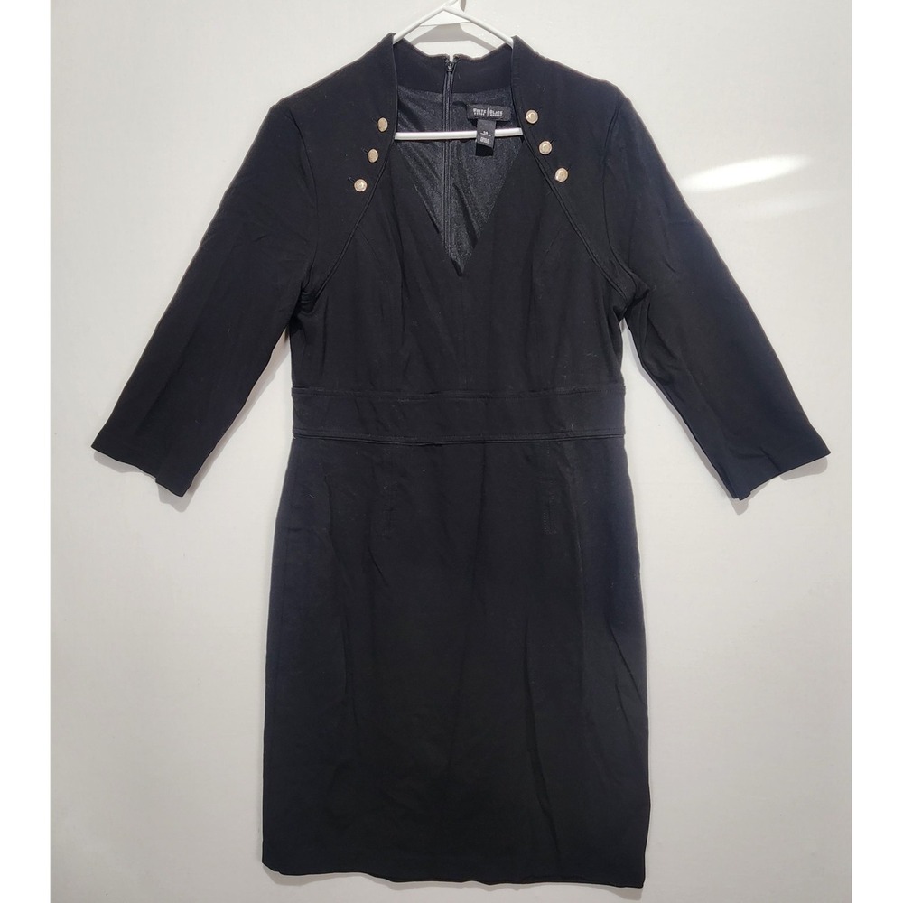 White House Black‎ Market Women's Elegant Classy Black Pencil Dress Size 14